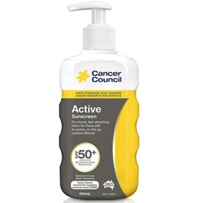 Cancer Council Active Pump SPF50+ 200mL