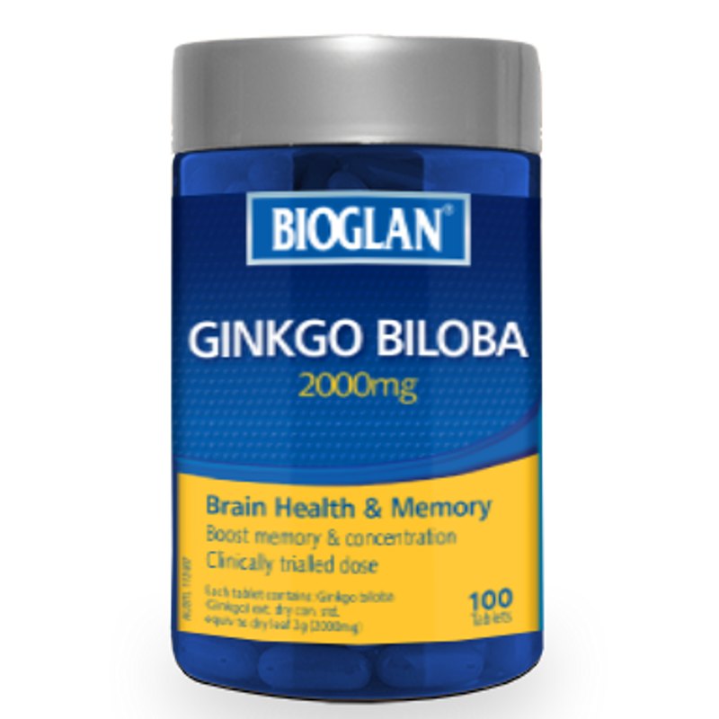 Bioglan Ginkgo Biloba 2000mg 100 Tablets
