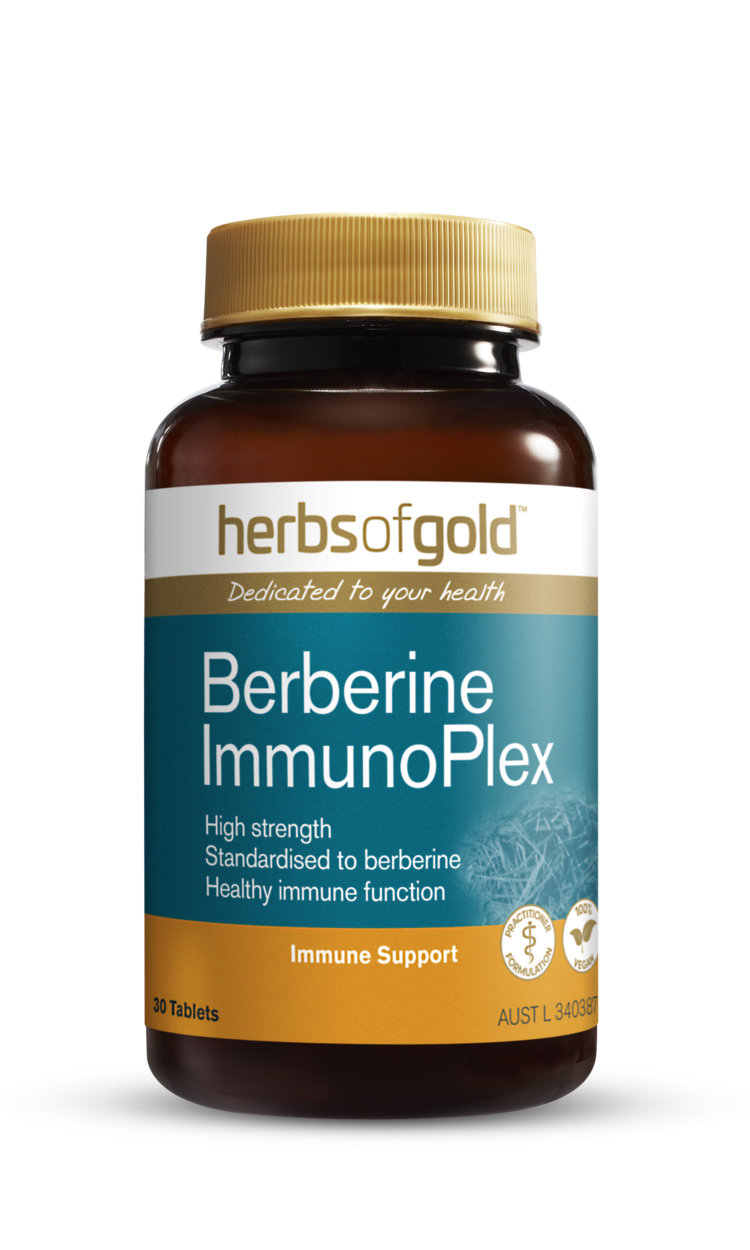 Herbs of Gold Berberine ImmunoPlex 30 Tablets (Expiry 09/2025)