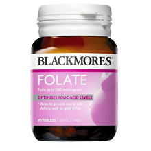 Load image into Gallery viewer, Blackmores Folate 500mcg 90 Tablets