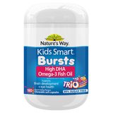 Nature's Way Kids Smart Bursts High DHA Omega-3 Fish Oil Trio 180 Chewable Capsules