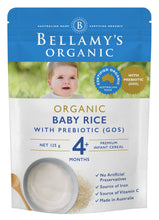 Load image into Gallery viewer, Bellamy&#39;s Organic Baby Rice with Prebiotic (GOS) 4+ Months 125g