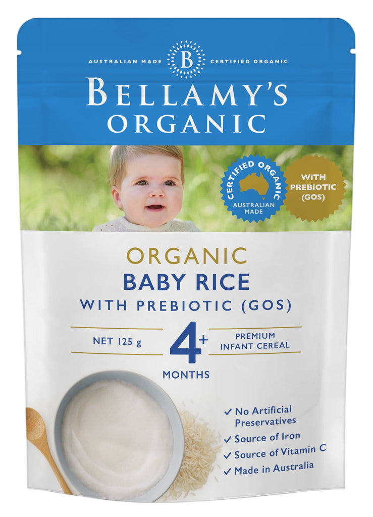Bellamy's Organic Baby Rice with Prebiotic (GOS) 4+ Months 125g (expiry 26/7/24)