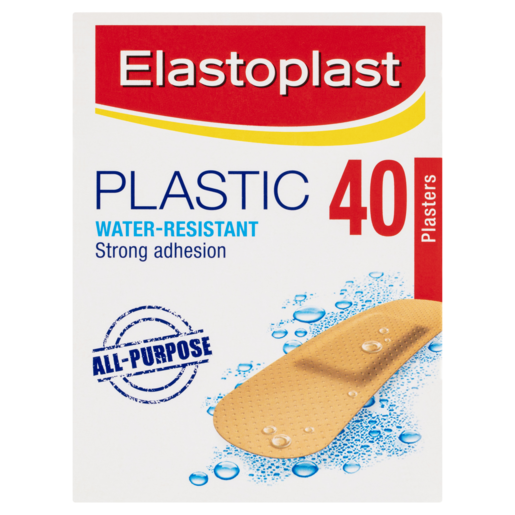 Elastoplast Plastic Water-Resistant All-Purpose Plasters 40 Pack