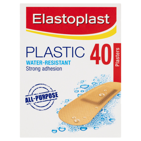 Elastoplast Plastic Water-Resistant All-Purpose Plasters 40 Pack