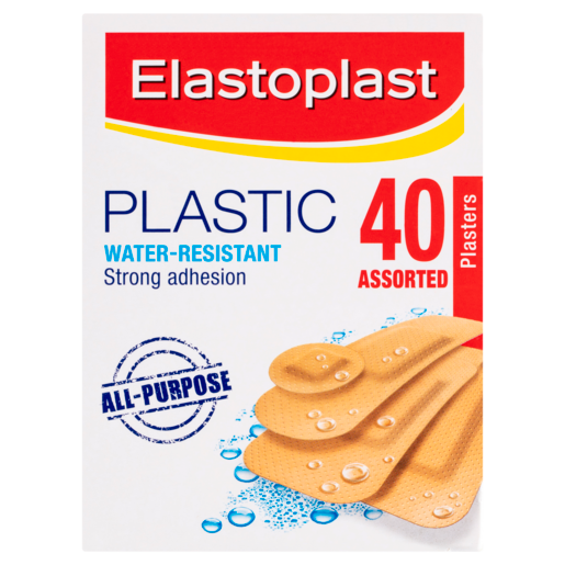 Elastoplast Plastic Water-Resistant Plasters Assorted 40 Pack