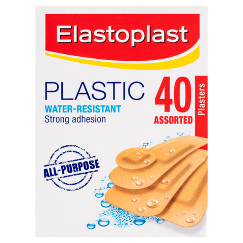 Elastoplast Plastic Water-Resistant Plasters Assorted 40 Pack