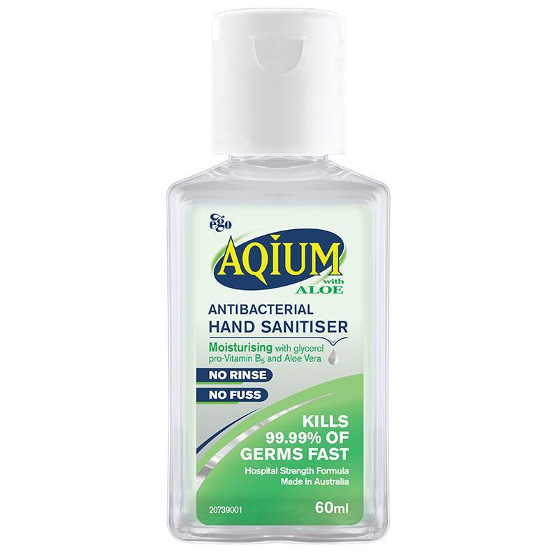 Aqium Antibacterial Hand Sanitiser (Aloe) 60mL