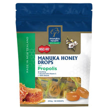 Load image into Gallery viewer, Manuka Health MGO 400+ Manuka Honey Drops - Propolis 250gm