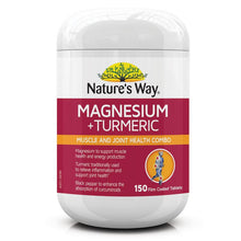 Load image into Gallery viewer, Nature&#39;s Way Magnesium + Turmeric 150 Tablets