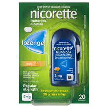 Load image into Gallery viewer, Nicorette Quit Smoking Cooldrops Fresh Fruit Lozenges 2mg 20 Pieces