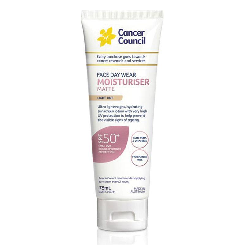 Cancer Council SPF 50+ Day Wear Face Matte Light Tint 75mL Tube