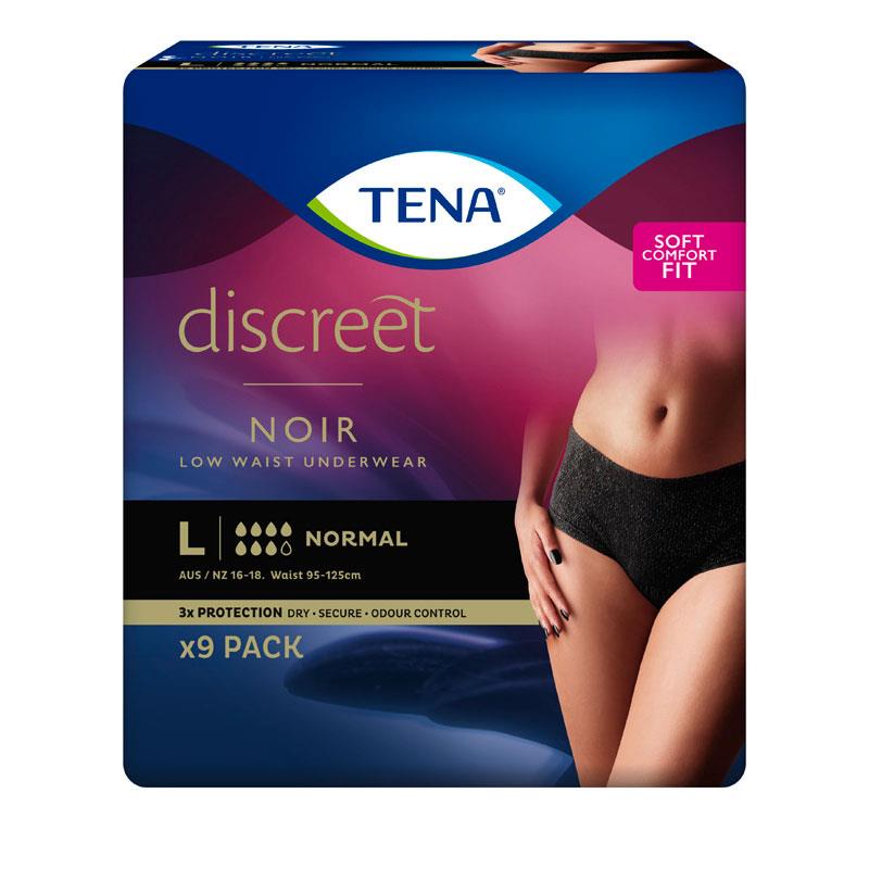 Tena Pant Womens Discreet Black Large 9 Pack
