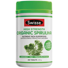 Load image into Gallery viewer, SWISSE High Strength Organic Spirulina 1000mg 200 Tablets