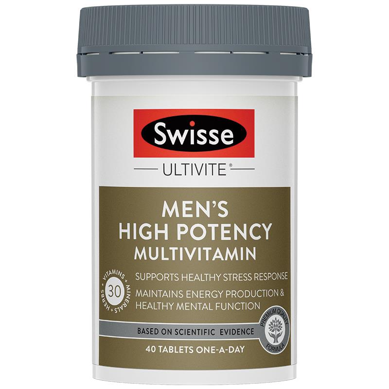 SWISSE Men's Ultivite High Potency Multivitamin 40 Tablets