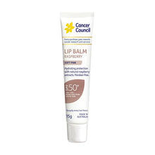 Load image into Gallery viewer, Cancer Council Raspberry Soft Pink Lip Balm SPF50+ 15g