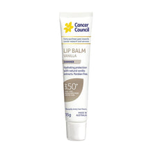 Load image into Gallery viewer, Cancer Council Vanilla Shimmer Lip Balm SPF50+ 15g