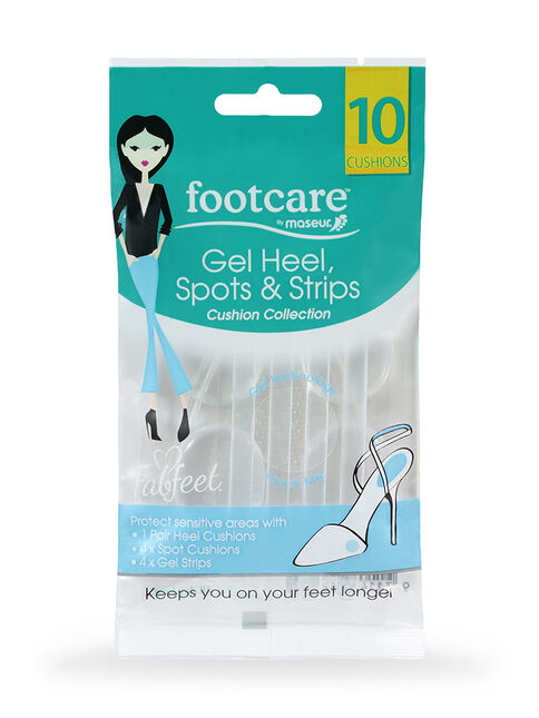 Maseur Footcare Gel Cushions Heel, Spots & Strips 10 cushions