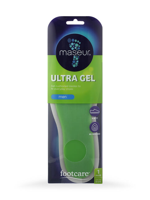 Maseur Footcare Ultra Gel Insoles Mens 1 pair