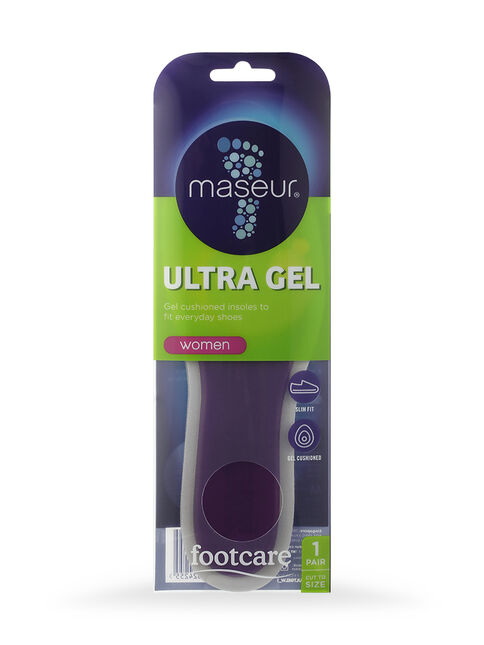 Maseur Footcare Ultra Gel Insoles Womens 1 pair