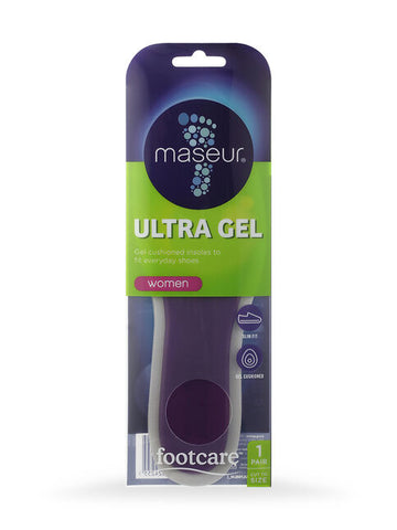 Maseur Footcare Ultra Gel Insoles Womens 1 pair