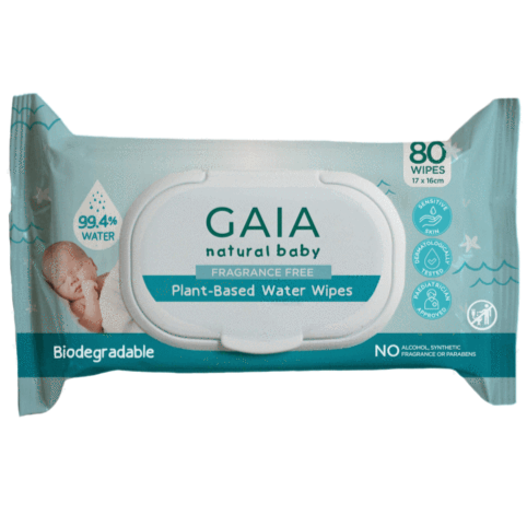 Gaia Natural Baby Plant Based Water Wipes 80pk