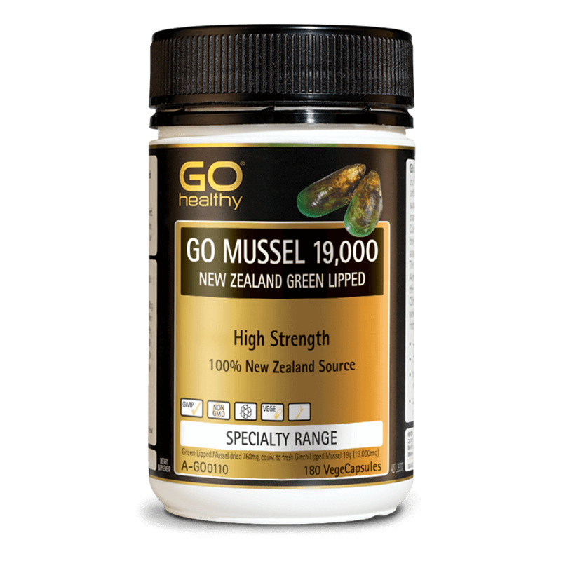 GO Healthy Mussel NZ Green Lipped 19000mg 180 Capsules