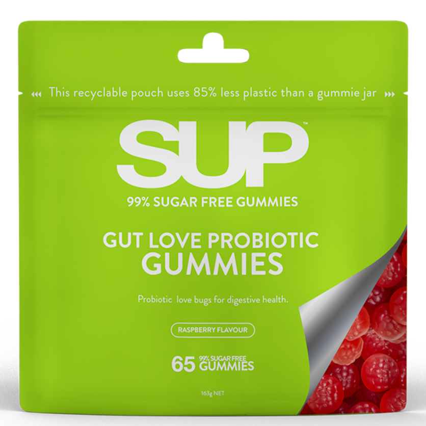 SUP GUT LOVE PROBIOTIC GUMMIES Raspberry Flavour 65 Sugar Free Gummies