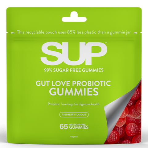 SUP GUT LOVE PROBIOTIC GUMMIES Raspberry Flavour 65 Sugar Free Gummies