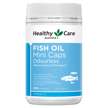 Load image into Gallery viewer, Healthy Care Fish Oil Mini Caps Odourless 200 Capsules