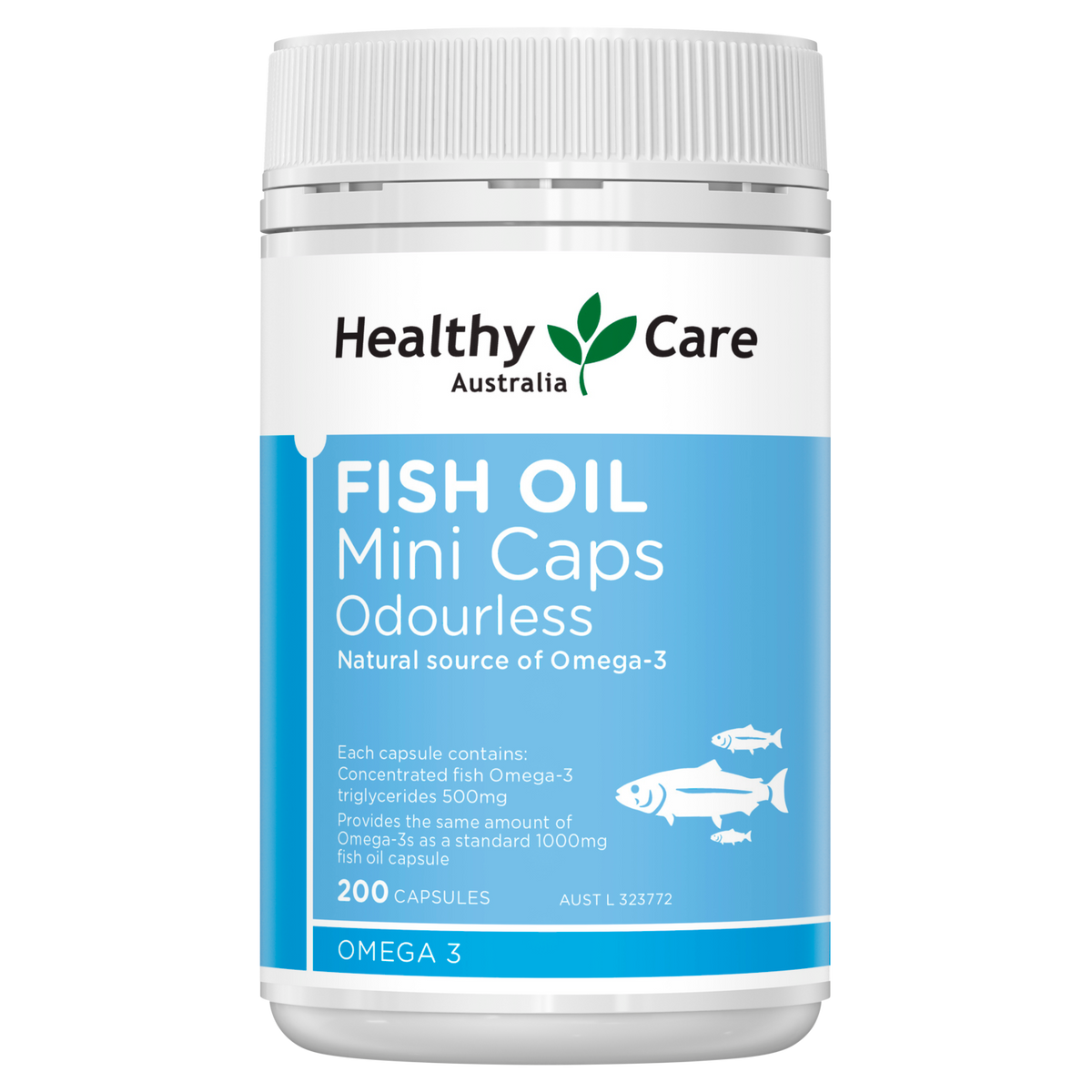 Healthy Care Fish Oil Mini Caps Odourless 200 Capsules