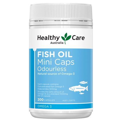 Healthy Care Fish Oil Mini Caps Odourless 200 Capsules