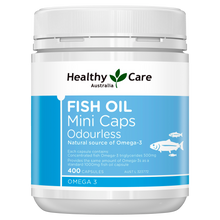 Load image into Gallery viewer, Healthy Care Fish Oil Mini Caps Odourless 400 Capsules