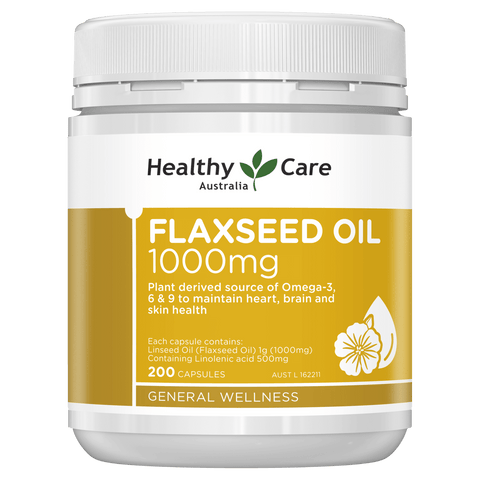 Healthy Care Flaxseed Oil 1000mg 200 Capsules
