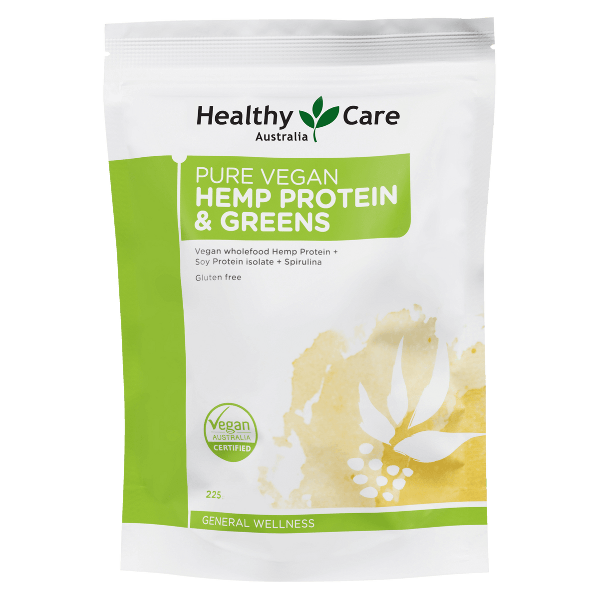 Healthy Care Pure Vegan Hemp Protein & Greens 225g