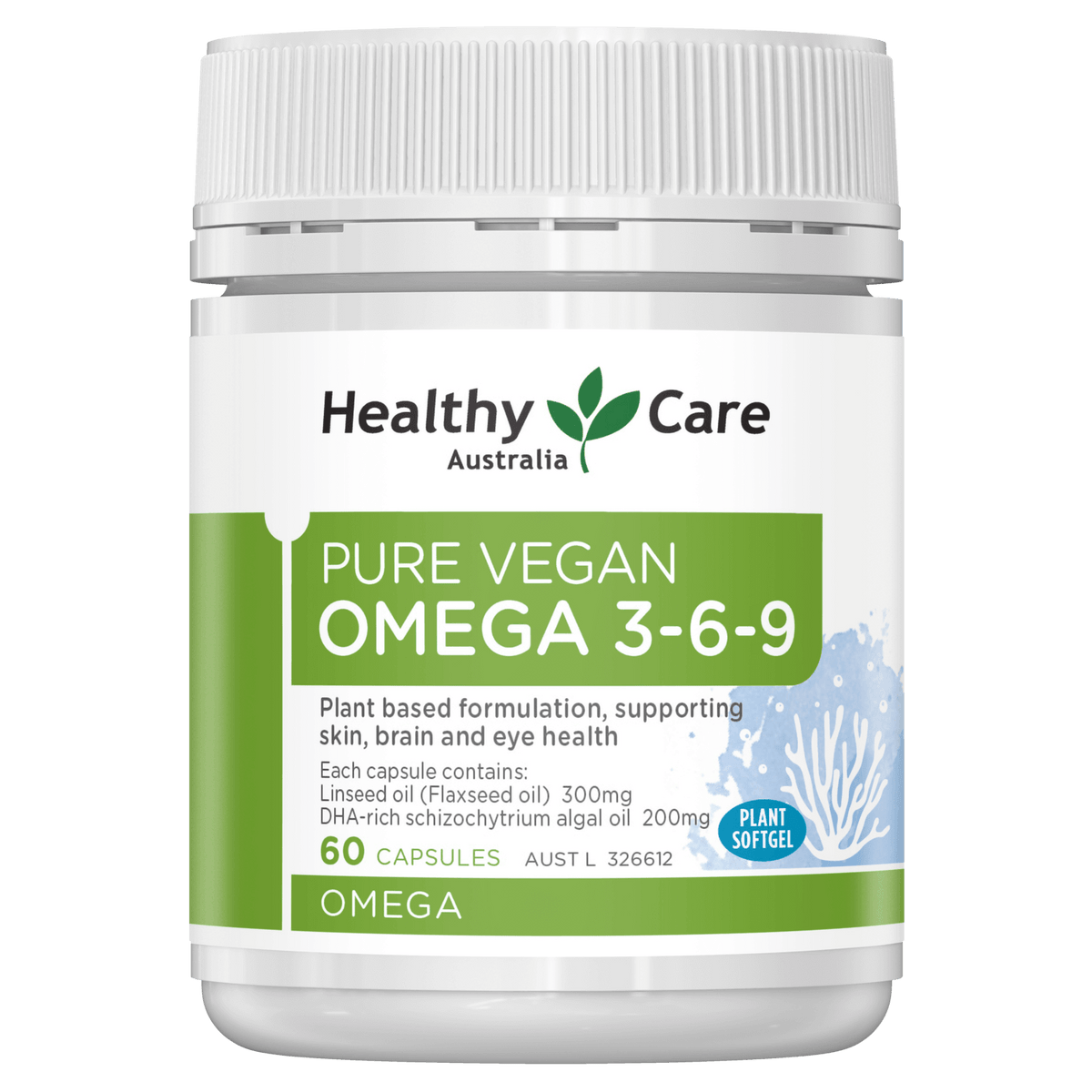 Healthy Care Pure Vegan Omega 3-6-9 60 Capsules