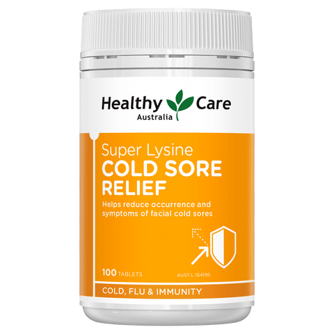 Healthy Care Super Lysine Cold Sore Relief 1000mg 100 Tablets