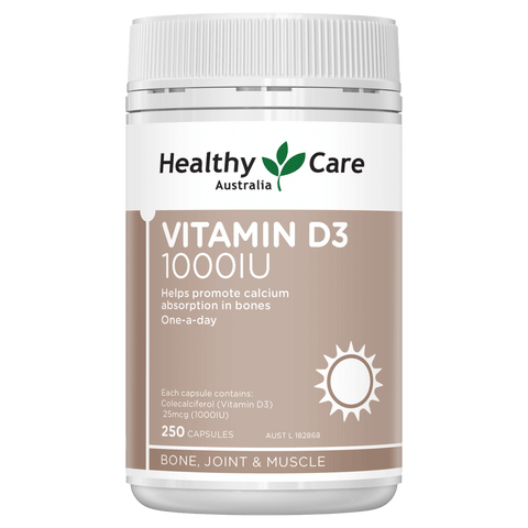 Healthy Care Vitamin D3 1000IU 250 Capsules