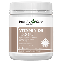 Load image into Gallery viewer, Healthy Care Vitamin D3 1000IU 500 Capsules