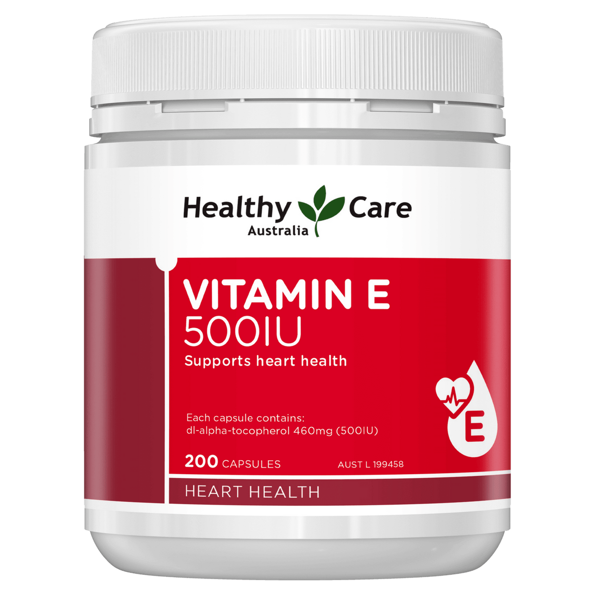 Healthy Care Vitamin E 500IU 200 Capsules