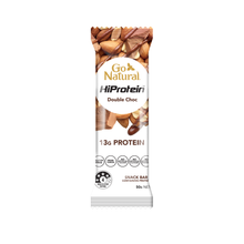 Load image into Gallery viewer, Go Natural HI PROTEIN NUT CRUNCH DOUBLE CHOC BAR 50g