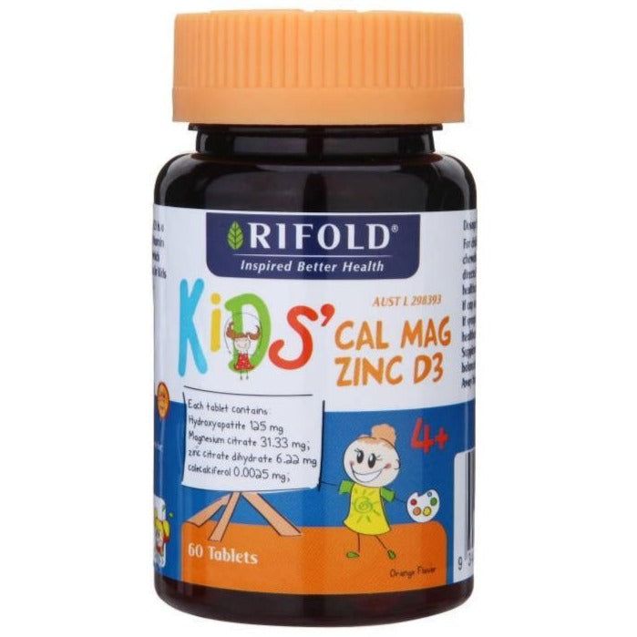 Rifold Kids Cal Mag Zinc D3 Orange Flavour 60 Tablets