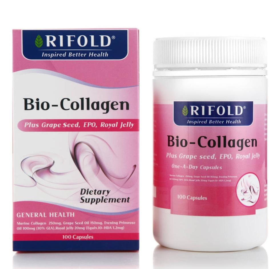 Rifold Bio-Collagen + Grape Seed, Epo & Royal Jelly 100 Capsules