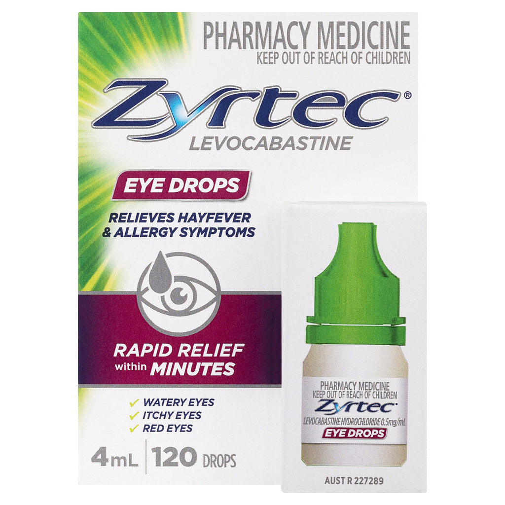 Zyrtec Hayfever Levoscabastine Eye Drops 4mL  (LIMIT of ONE per Order)