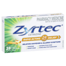 Load image into Gallery viewer, Zyrtec Rapid Acting Liquid - 28 Capsules (LIMIT of ONE per Order)