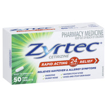 Load image into Gallery viewer, Zyrtec Rapid Acting Relief 50 Mini Tablets (LIMIT of ONE per Order)