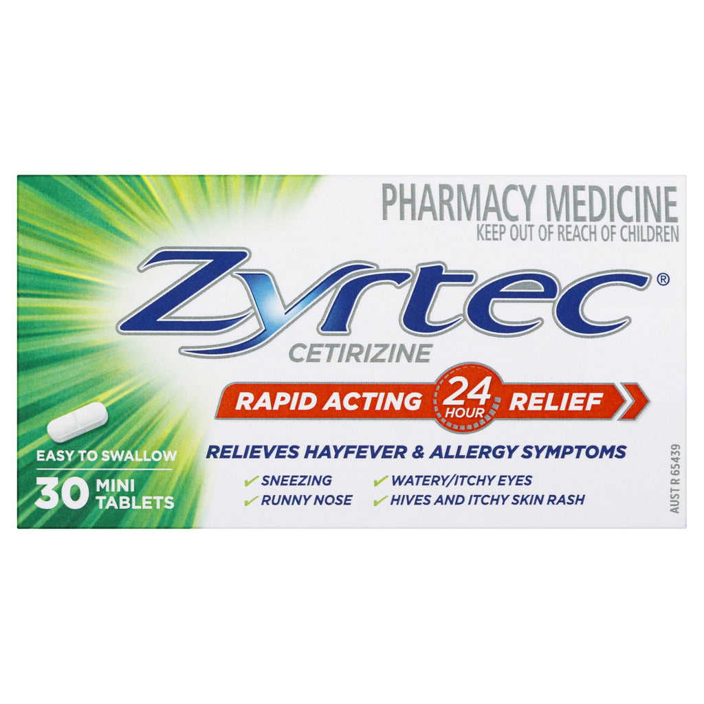 Zyrtec Allergy & Hayfever Antihistamine Tablets 30 Pack (LIMIT of ONE per ORDER)