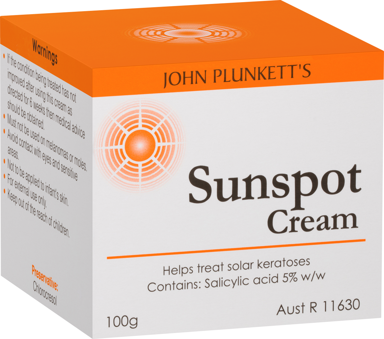 John Plunkett's Medicated Skin Sunspot Cream Jar 100g