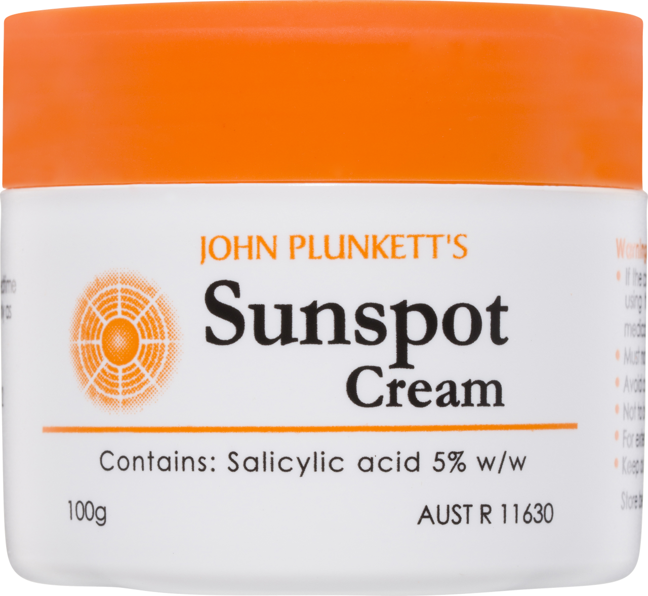 John Plunkett's Medicated Skin Sunspot Cream Jar 100g