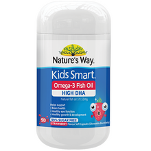Load image into Gallery viewer, Nature&#39;s Way Kids Smart Burstlets Omega-3 Fish Oil Strawberry Flavour 50 Chewable Capsules
